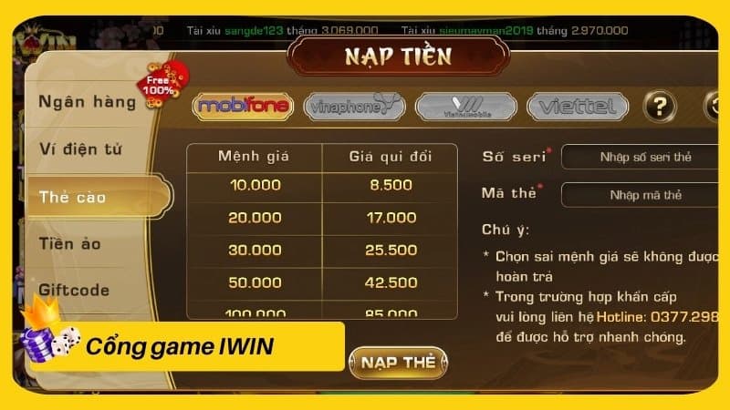 Nạp Tiền iwin Hướng dẫn chi tiết các bước nạp tiền iwin
